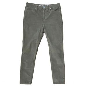Seven7 Ultra High Rise Skinny Micro Corduroy Olive Cotton Blend Jeans SZ 12